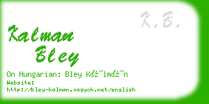 kalman bley business card